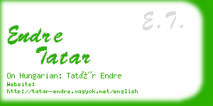 endre tatar business card